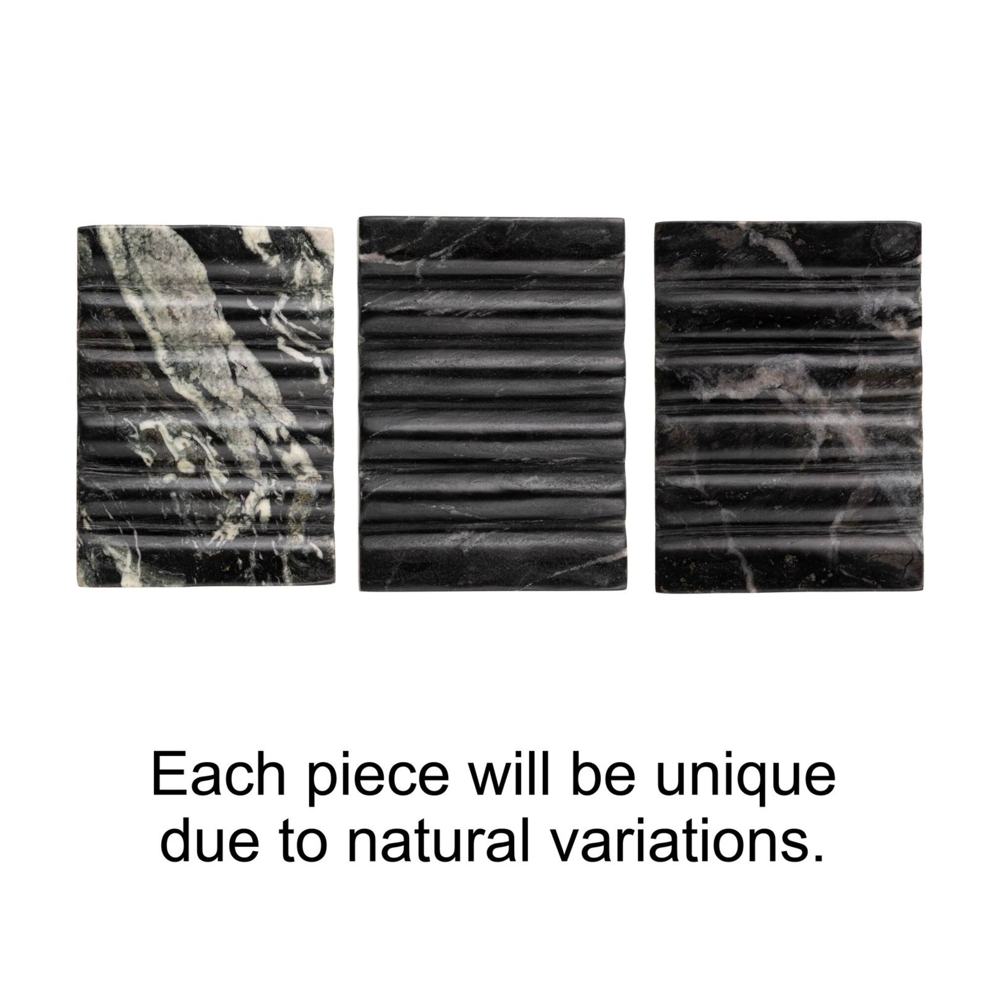 Hello Honey® 5.25" Black & Beige Mélange Marble Soap Dish